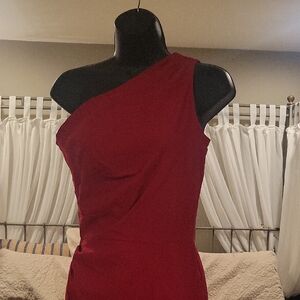 Stop Staring One-Shoulder Crimson Red Dress